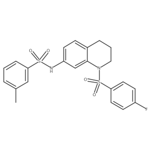 N-(1-((4-fluorophenyl)sulfonyl)-1,2,3,4-tetrahydroquinolin-7-yl)-3-methylbenzenesulfonamide Structure
