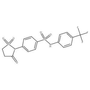 4-(1,1-dioxido-3-oxo-2-isothiazolidinyl)-N-[4-(trifluoromethyl)phenyl]benzenesulfonamide结构式