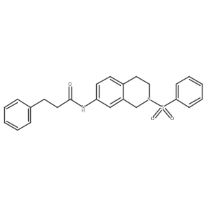 3-phenyl-N-(2-(phenylsulfonyl)-1,2,3,4-tetrahydroisoquinolin-7-yl)propanamide结构式