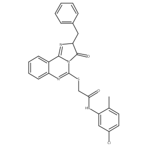 2-[(2-benzyl-3-oxo-2H-imidazo[1,2-c]quinazolin-5-yl)sulfanyl]-N-(5-chloro-2-methyl-phenyl)acetamide Structure
