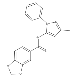 N-(3-methyl-1-phenyl-1H-pyrazol-5-yl)benzo[d][1,3]dioxole-5-carboxamide结构式