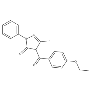 4-(4-ethoxybenzoyl)-3-methyl-1-phenyl-1H-pyrazol-5(4H)-one结构式