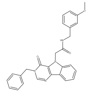 2-(3-benzyl-4-oxo-3H-pyrimido[5,4-b]indol-5(4H)-yl)-N-(3-methoxybenzyl)acetamide Structure
