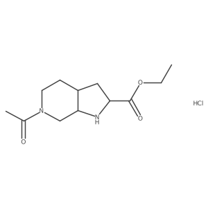 1h-Pyrrolo[2,3-c]pyridine-2-carboxylic acid,6-acetyloctahydro-,ethyl ester hydrochloride结构式