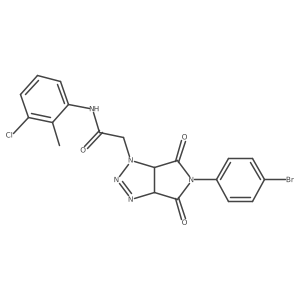 2-[5-(4-bromophenyl)-4,6-dioxo-1H,3aH,4H,5H,6H,6aH-pyrrolo[3,4-d][1,2,3]triazol-1-yl]-N-(3-chloro-2-methylphenyl)acetamide结构式