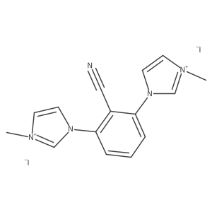 1-[2-cyano-3-(3-methyl-1H-imidazol-3-ium-1-yl)phenyl]-3-methyl-1H-imidazol-3-ium diiodide Structure