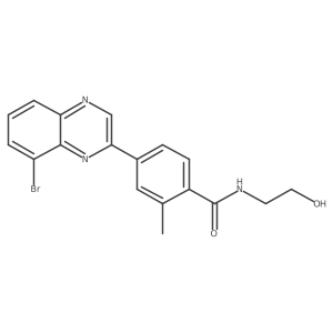 4-(8-bromoquinoxalin-2-yl)-N-(2-hydroxyethyl)-2-methylbenzamide结构式