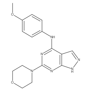 COc1ccc(Nc2nc(N3CCOCC3)nc3[nH]ncc23)cc1结构式