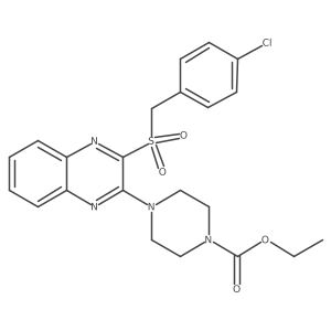CCOC(=O)N1CCN(c2nc3ccccc3nc2S(=O)(=O)Cc2ccc(Cl)cc2)CC1结构式