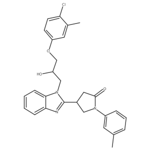 4-{1-[3-(4-chloro-3-methylphenoxy)-2-hydroxypropyl]-1H-benzimidazol-2-yl}-1-(3-methylphenyl)pyrrolidin-2-one结构式
