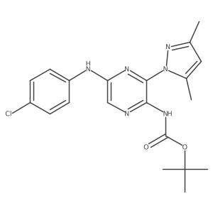 [5-(4-Chloro-phenylamino)-3-(3,5-dimethyl-pyrazol-1-yl)-pyrazin-2-yl]-carbamic acid tert-butyl ester Structure