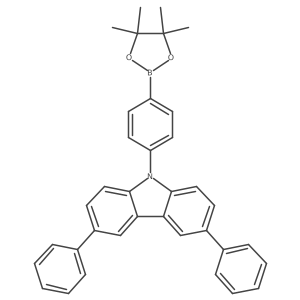 3,6-Diphenyl-9-(4-(4,4,5,5-tetramethyl-1,3,2-dioxaborolan-2-yl)phenyl)-9H-carbazole结构式