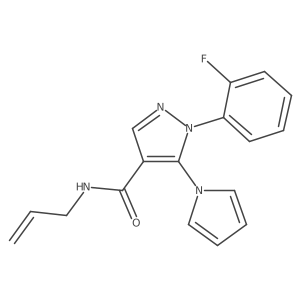 1-(2-fluorophenyl)-N-(prop-2-en-1-yl)-5-(1H-pyrrol-1-yl)-1H-pyrazole-4-carboxamide Structure