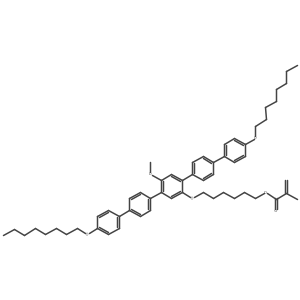 6-({5-Methoxy-4-[4'-(octyloxy)-[1,1'-biphenyl]-4-yl]-4'-[4-(octyloxy)phenyl]-[1,1'-biphenyl]-2-yl}oxy)hexyl 2-methylprop-2-enoate Structure