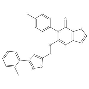 3-(4-methylphenyl)-2-({[3-(2-methylphenyl)-1,2,4-oxadiazol-5-yl]methyl}sulfanyl)-3H,4H-thieno[3,2-d]pyrimidin-4-one Structure