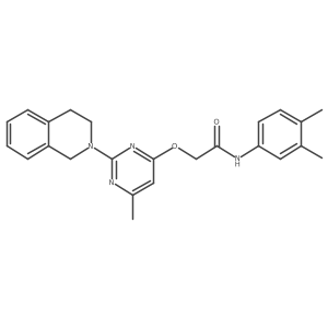 2-{[2-(3,4-dihydroisoquinolin-2(1H)-yl)-6-methylpyrimidin-4-yl]oxy}-N-(3,4-dimethylphenyl)acetamide结构式