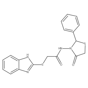 2-(1H-Benzimidazol-2-ylthio)-N-(4-oxo-2-phenyl-3-thiazolidinyl)acetamide结构式