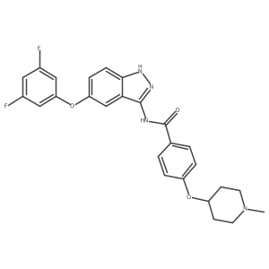 N-[5-(3,5-difluorophenoxy)-1H-indazol-3-yl]-4-(1-methylpiperidin-4-yl)oxybenzamide Structure