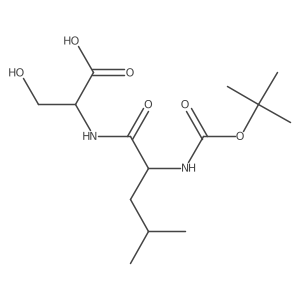 (2S)-2-[(2S)-2-{[(tert-butoxy)carbonyl]amino}-4-methylpentanamido]-3-hydroxypropanoic acid Structure