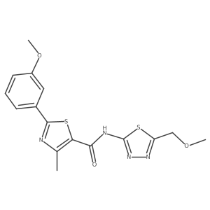 N-[(2E)-5-(methoxymethyl)-1,3,4-thiadiazol-2(3H)-ylidene]-2-(3-methoxyphenyl)-4-methyl-1,3-thiazole-5-carboxamide Structure