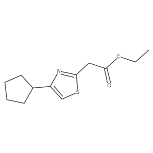 Ethyl 2-(4-cyclopentyl-1,3-thiazol-2-yl)acetate结构式