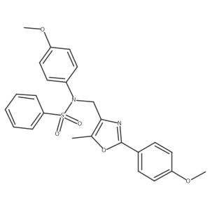 N-(4-methoxyphenyl)-N-{[2-(4-methoxyphenyl)-5-methyl-1,3-oxazol-4-yl]methyl}benzenesulfonamide结构式
