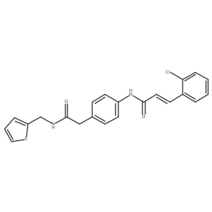 (E)-3-(2-chlorophenyl)-N-(4-(2-oxo-2-((thiophen-2-ylmethyl)amino)ethyl)phenyl)acrylamide Structure