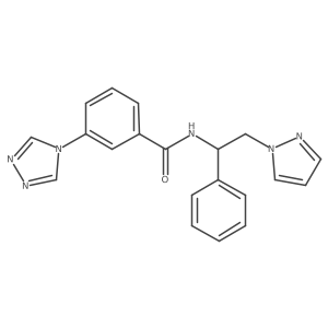 N-(1-Phenyl-2-(1H-pyrazol-1-yl)ethyl)-3-(4H-1,2,4-triazol-4-yl)benzamide Structure