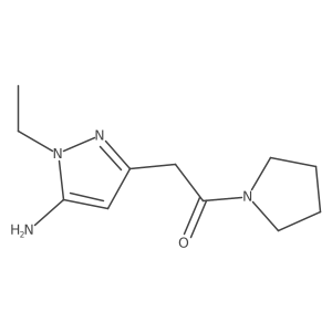 1-ethyl-3-[2-oxo-2-(1-pyrrolidinyl)ethyl]-1H-pyrazol-5-amine结构式