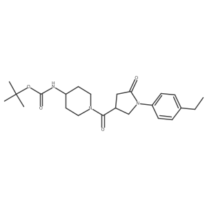 Tert-butyl (1-{[1-(4-ethylphenyl)-5-oxopyrrolidin-3-yl]carbonyl}piperidin-4-yl)carbamate Structure