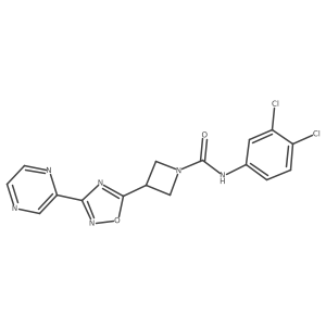 N-(3,4-dichlorophenyl)-3-(3-(pyrazin-2-yl)-1,2,4-oxadiazol-5-yl)azetidine-1-carboxamide结构式