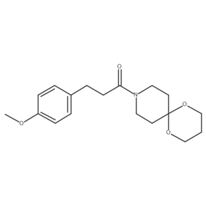 3-(4-Methoxyphenyl)-1-(1,5-dioxa-9-azaspiro[5.5]undecan-9-yl)propan-1-one结构式