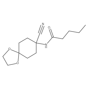 N-{8-cyano-1,4-dioxaspiro[4.5]decan-8-yl}pentanamide Structure