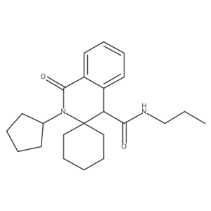2'-cyclopentyl-1'-oxo-N-propyl-1',4'-dihydro-2'H-spiro[cyclohexane-1,3'-isoquinoline]-4'-carboxamide结构式