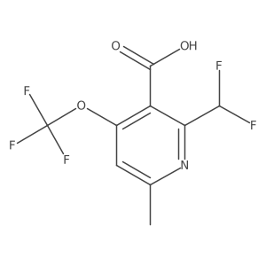 2-(Difluoromethyl)-6-methyl-4-(trifluoromethoxy)pyridine-3-carboxylic acid结构式
