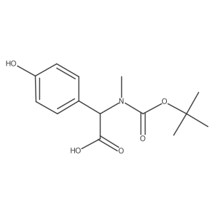 (S)-2-((tert-Butoxycarbonyl)(methyl)amino)-2-(4-hydroxyphenyl)acetic acid结构式