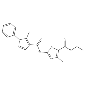 ethyl 4-methyl-2-{[(5-methyl-1-phenyl-1H-pyrazol-4-yl)carbonyl]amino}-1,3-thiazole-5-carboxylate Structure