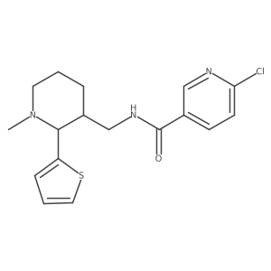 6-Chloro-N-[(1-methyl-2-thiophen-2-ylpiperidin-3-yl)methyl]pyridine-3-carboxamide结构式