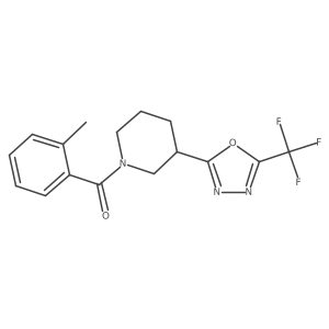 o-tolyl-[3-[5-(trifluoromethyl)-1,3,4-oxadiazol-2-yl]-1-piperidyl]methanone结构式