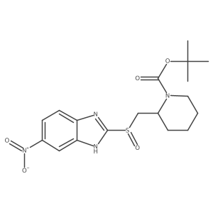 tert-Butyl 2-(((5-nitro-1H-benzo[d]imidazol-2-yl)sulfinyl)methyl)piperidine-1-carboxylate结构式