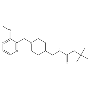 Tert-butyl ((1-((3-methoxypyrazin-2-yl)methyl)piperidin-4-yl)methyl)carbamate结构式