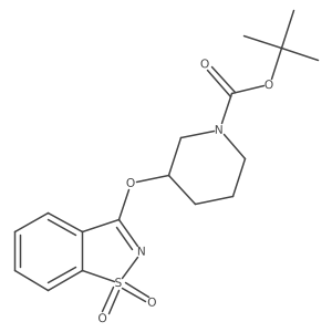 (R)-tert-butyl 3-((1,1-dioxidobenzo[d]isothiazol-3-yl)oxy)piperidine-1-carboxylate结构式