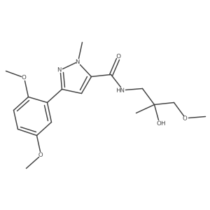 3-(2,5-dimethoxyphenyl)-N-(2-hydroxy-3-methoxy-2-methylpropyl)-1-methyl-1H-pyrazole-5-carboxamide Structure