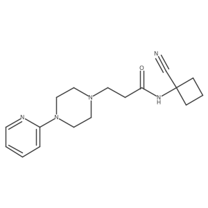 N-(1-Cyanocyclobutyl)-3-(4-pyridin-2-ylpiperazin-1-yl)propanamide结构式