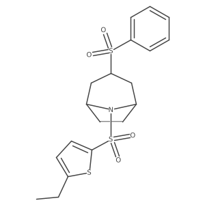 (1R,5S)-8-((5-ethylthiophen-2-yl)sulfonyl)-3-(phenylsulfonyl)-8-azabicyclo[3.2.1]octane结构式