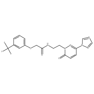 N-(2-(6-oxo-3-(1H-1,2,4-triazol-1-yl)pyridazin-1(6H)-yl)ethyl)-2-(3-(trifluoromethyl)phenoxy)acetamide结构式