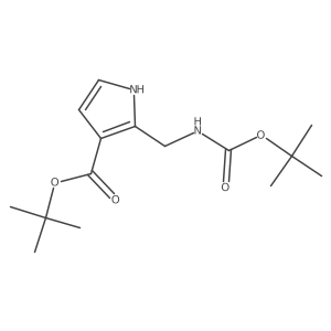 tert-butyl 2-(((tert-butoxycarbonyl)amino)methyl)-1H-pyrrole-3-carboxylate结构式