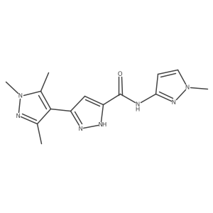 1',3',5'-trimethyl-N-(1-methyl-1H-pyrazol-3-yl)-1'H,2H-3,4'-bipyrazole-5-carboxamide Structure