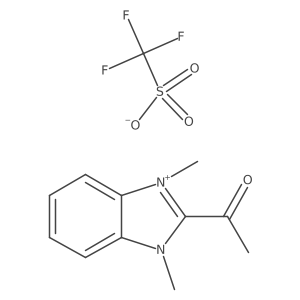 2-acetyl-1,3-dimethyl-1H-1,3-benzodiazol-3-ium trifluoromethanesulfonate结构式