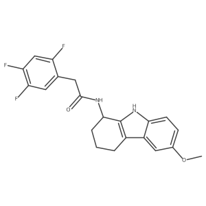N-(6-methoxy-2,3,4,9-tetrahydro-1H-carbazol-1-yl)-2-(2,4,5-trifluorophenyl)acetamide结构式